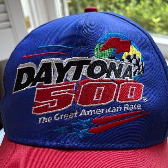 Vtg Nascar 2000 Daytona 500 The Great American Race red & blue snap back cap - Picture 2 of 7